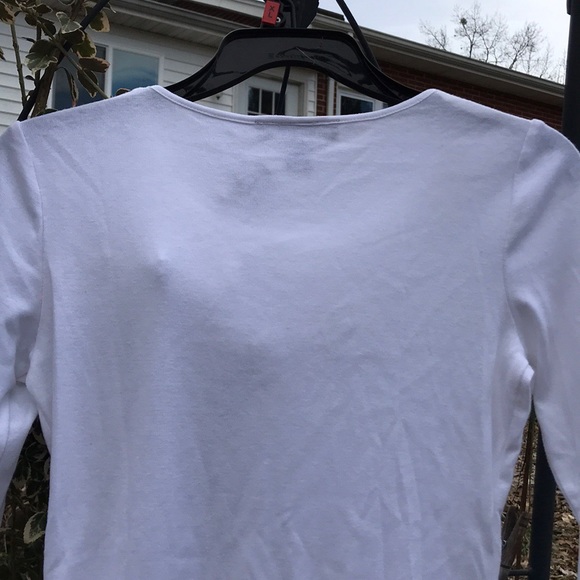 Designers Originals White Ruffle V-Neck Top PS - Picture 3 of 7